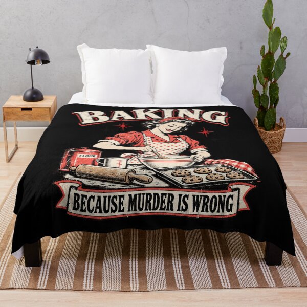 Item preview, Baking Because Murder Is Wrong Funny Retro Pin Up Sarcastic Design designed and sold by SEINENGAPPI12.
