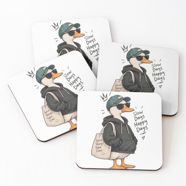 Item preview, Cool Duck Slow Days Happy Days Cute Funny Animal Design designed and sold by BlackSyeth.