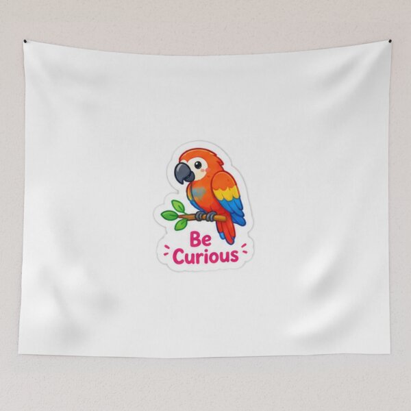 Item preview, Cute Be Curious Parrot Learning Adventure designed and sold by LearnFunStore.