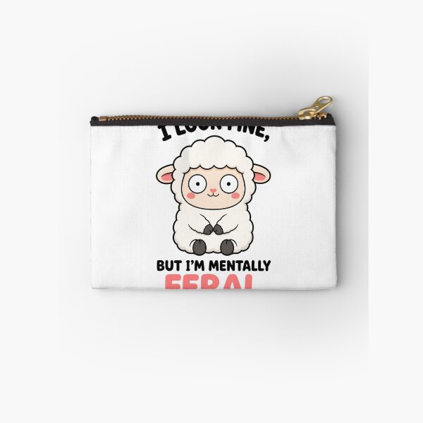 Item preview, I Look Fine But Im Mentally Feral Cute Sheep  Funny Mental Health designed and sold by Emmatshirt1.