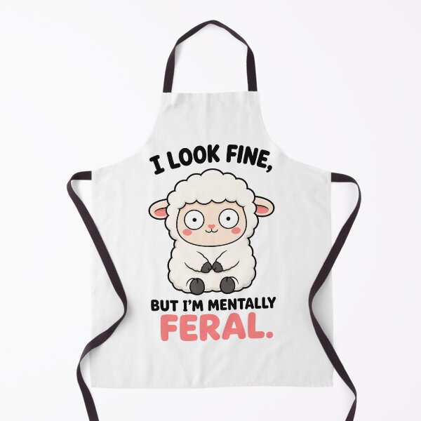 Item preview, I Look Fine But Im Mentally Feral Cute Sheep  Funny Mental Health designed and sold by Emmatshirt1.