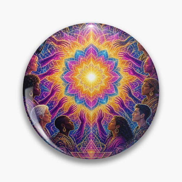 Item preview, Oneness Spiritual Unity Psychedelic Mandala Art – Funky Diversity Connection Design designed and sold by The Crazy Monkey Design Studio.