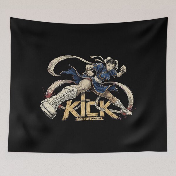 Item preview, Chun-Li Street Fighter Design, Chun-Li The Kick Artwork, Street Fighter Chun-Li Graphic, Chun-Li Fighter Art, Fighting Game Design, Arcade Gaming Gift, Martial Arts Gamer Gift, Capcom Fan Art designed and sold by Typologystudios.