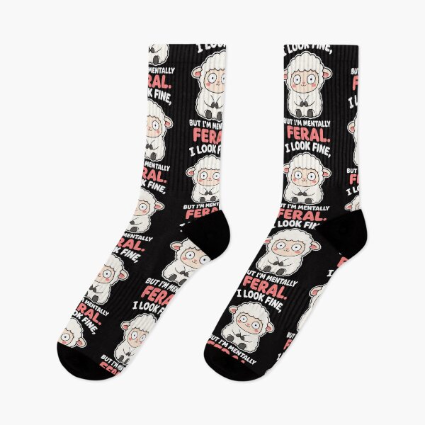 Item preview, Copy of I Look Fine But Im Mentally Feral Cute Sheep  Funny Mental Health designed and sold by Emmatshirt1.