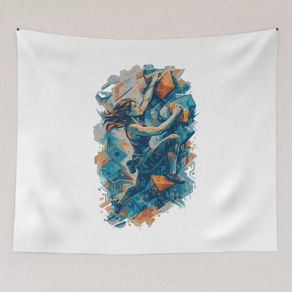 Item preview, Bouldering Woman Design – Female climber on a bouldering wall designed and sold by Pineapple-Tree.