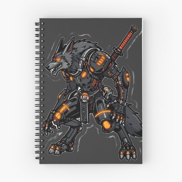 Item preview, Cyberpunk Mecha Wolf Samurai Sci-Fi Sticker designed and sold by CyberPaws Art.