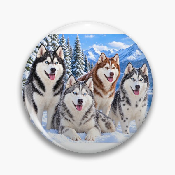 Item preview, Four Alaskan Huskies in Winter designed and sold by MagicCrystal.