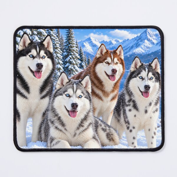 Item preview, Four Alaskan Huskies in Winter designed and sold by MagicCrystal.
