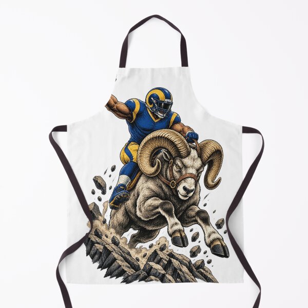 Item preview, Los Angeles Football Player Riding A Giant Ram Graphic designed and sold by dartoffofo⭐⭐⭐⭐⭐.