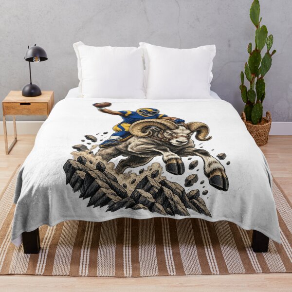 Item preview, Los Angeles Football Player Riding A Giant Ram Graphic designed and sold by dartoffofo⭐⭐⭐⭐⭐.