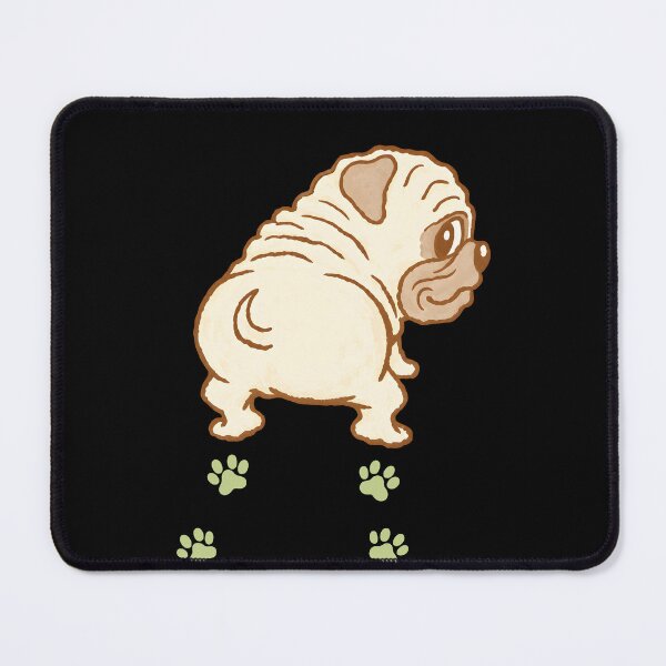 Item preview, Cute Pug Looking Back with Paw Prints designed and sold by NancyxEasSHOP.