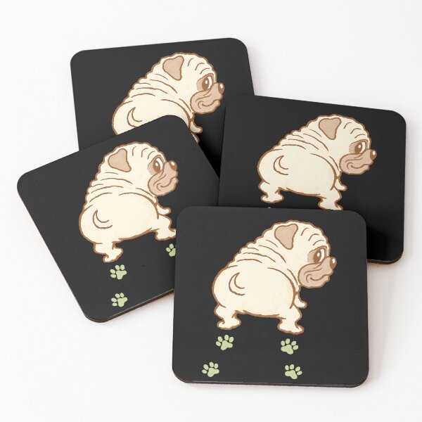 Item preview,  Cute Pug Looking Back with Paw Prints designed and sold by NancyxEasSHOP.