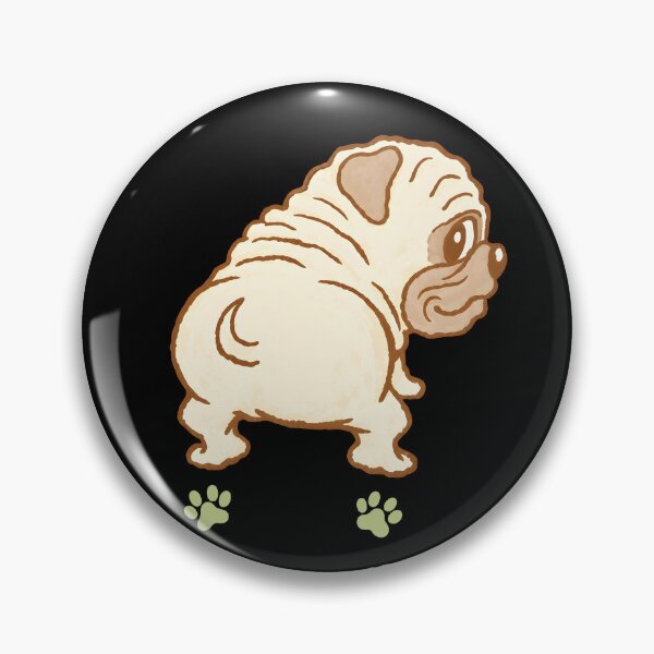 Item preview,  Cute Pug Looking Back with Paw Prints designed and sold by NancyxEasSHOP.