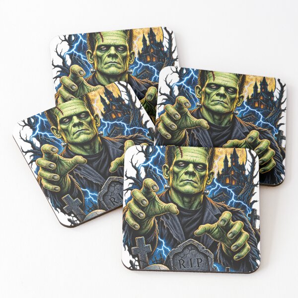 Item preview, Frankenstein Halloween Horror Monster Gothic Graveyard Design designed and sold by CreativeNest Prints.