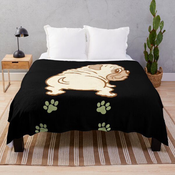 Item preview, Cute Pug Looking Back with Paw Prints designed and sold by NancyxEasSHOP.