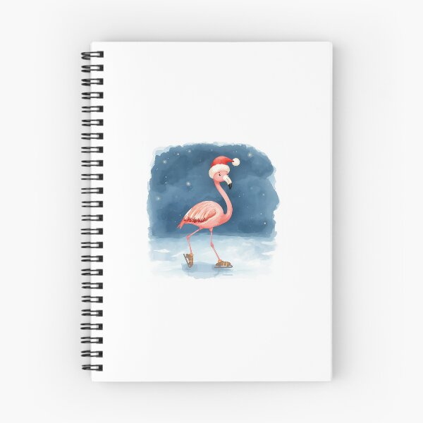 Item preview, Funny Christmas Flamingo Ice Skating – Watercolor Holiday Flamingo with Santa Hat designed and sold by mayatA-rt.