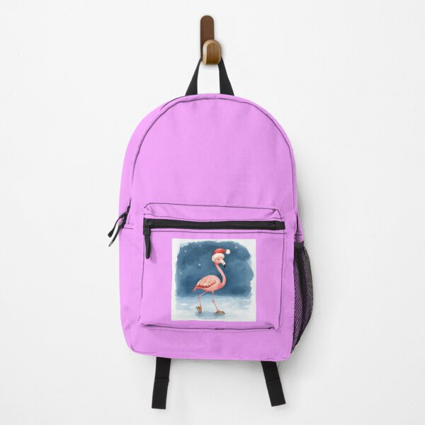Item preview, Funny Christmas Flamingo Ice Skating – Watercolor Holiday Flamingo with Santa Hat designed and sold by mayatA-rt.