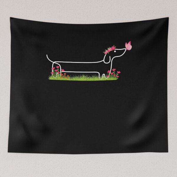 Item preview,  Dachshund Butterfly Flower Garden Cute Dog Floral Nature designed and sold by NancyxEasSHOP.