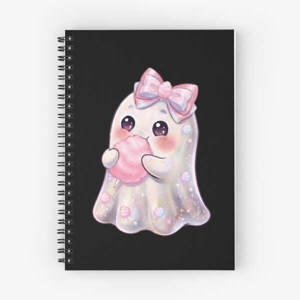 Item preview, Cute Kawaii Ghost Eating a Cotton Candy Design / Pink /  Carnival Food / Tops / For kids / Halloween Decors / Foodie T-shirts mugs stickers phone case journal poster designed and sold by TeenLake.