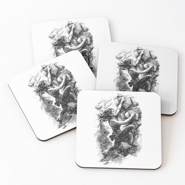 Item preview, Woman bouldering – Black and white climbing wall designed and sold by Pineapple-Tree.