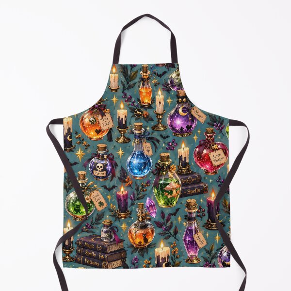 Item preview, Halloween Pattern: fantasy witchy magic potions designed and sold by DreamagineArtDesign.