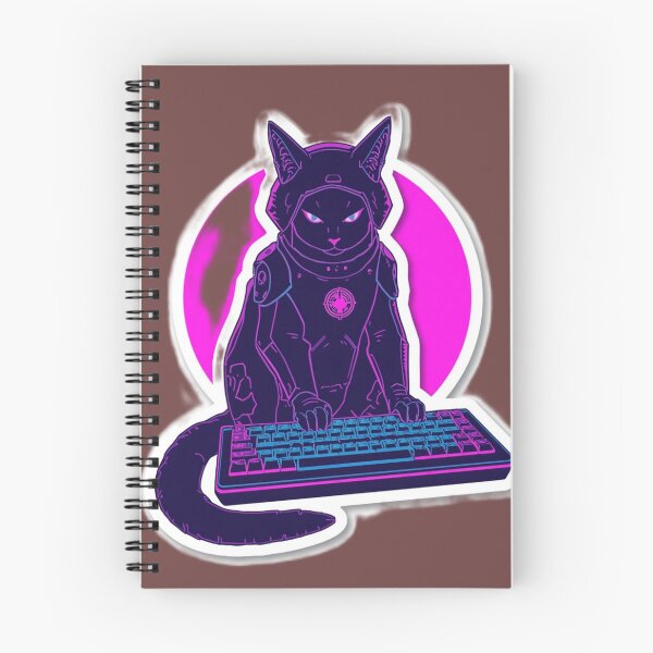 Item preview, Cyberpunk Cat Gamer Mechanical Keyboard Neon Sticker designed and sold by CyberPaws Art.
