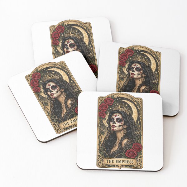 Item preview, The Empress Sugar Skull Dia De Los Muertos Tarot Card Rose Vintage designed and sold by dartoffofo⭐⭐⭐⭐⭐.