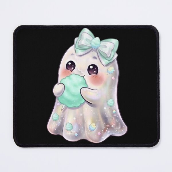 Item preview, Cute Kawaii Ghost Eating a Cotton Candy Design / Baby Blue / Carnival Food / Tops / For kids / Halloween Decors / Foodie T-shirts mugs stickers phone case journal poster designed and sold by TeenLake.