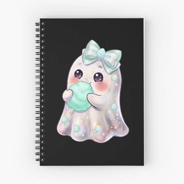 Item preview, Cute Kawaii Ghost Eating a Cotton Candy Design / Baby Blue /  Carnival Food / Tops / For kids / Halloween Decors / Foodie T-shirts mugs stickers phone case journal poster designed and sold by TeenLake.