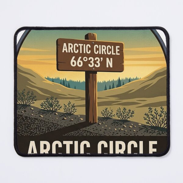 Item preview, Arctic Circle Alaska Latitude Marker Vintage Travel Sticker designed and sold by DetourDgn.
