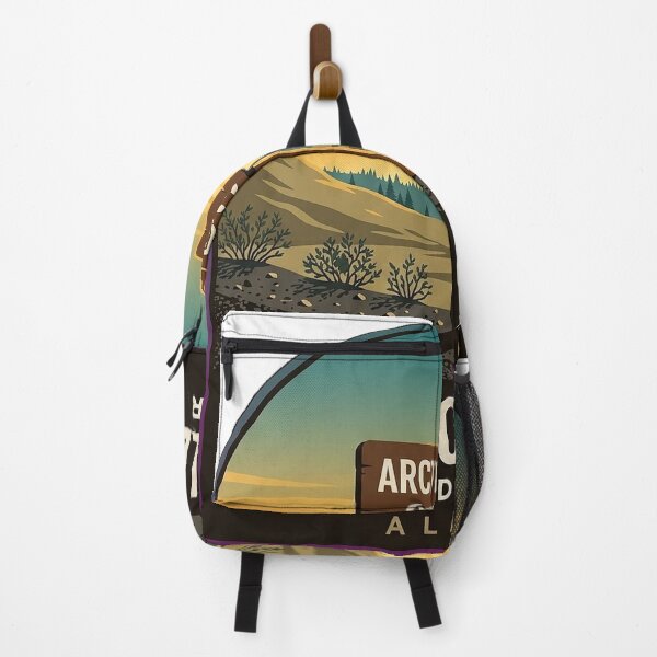 Item preview, Arctic Circle Alaska Latitude Marker Vintage Travel Sticker designed and sold by DetourDgn.