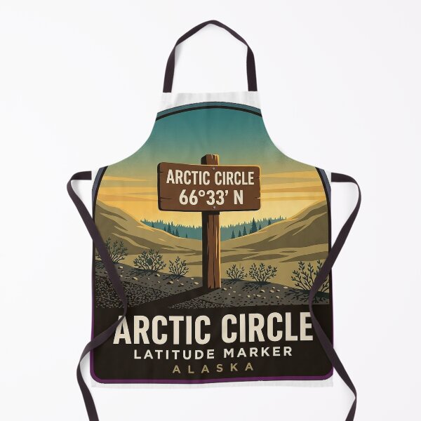 Item preview, Arctic Circle Alaska Latitude Marker Vintage Travel Sticker designed and sold by DetourDgn.