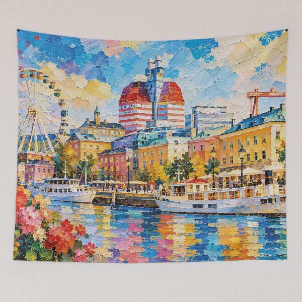 Item preview, Göteborg, Sweden – a painting of a summer day in this beautiful Scandinavian city. designed and sold by GalleryKauffeld.