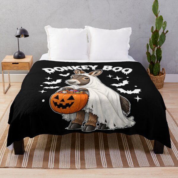 Item preview, Donkey Boo Halloween Ghost Donkey Holding Pumpkin Candy Spooky designed and sold by NancyxEasSHOP.