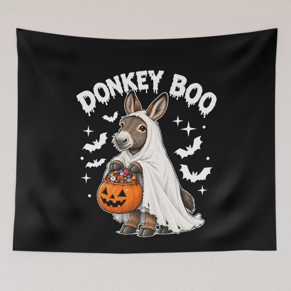 Item preview,  Donkey Boo Halloween Ghost Donkey Holding Pumpkin Candy Spooky designed and sold by NancyxEasSHOP.