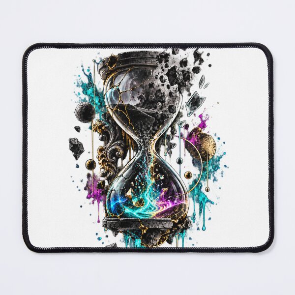 Item preview, Fractured Time - Surreal Neon Hourglass designed and sold by Personiq Kaleido.