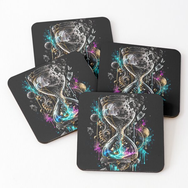 Item preview, Fractured Time - Surreal Neon Hourglass designed and sold by Personiq Kaleido.