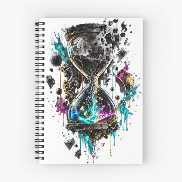Item preview, Fractured Time - Surreal Neon Hourglass designed and sold by Personiq Kaleido.