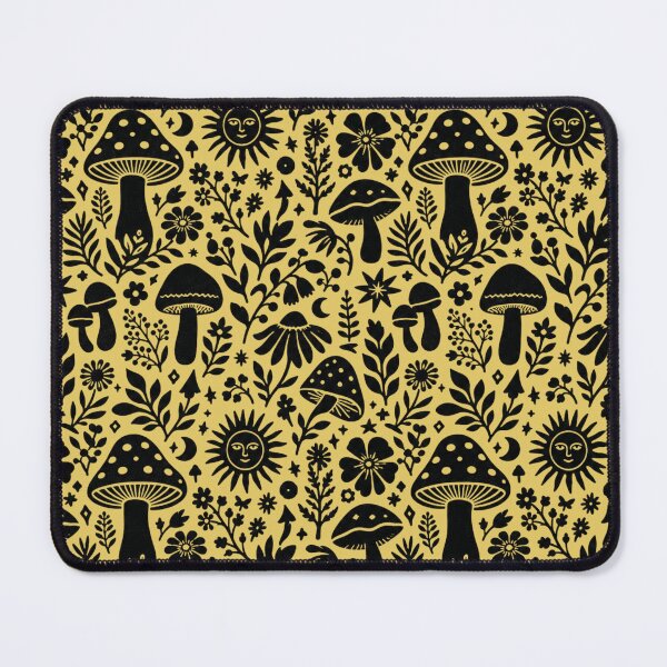 Item preview, Mystical Mushroom & Botanical Garden - Celestial Linocut Pattern designed and sold by Modern Antique Atelier .
