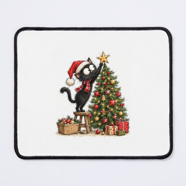 Item preview, Black Cat Decorating Christmas Tree designed and sold by mayatA-rt.