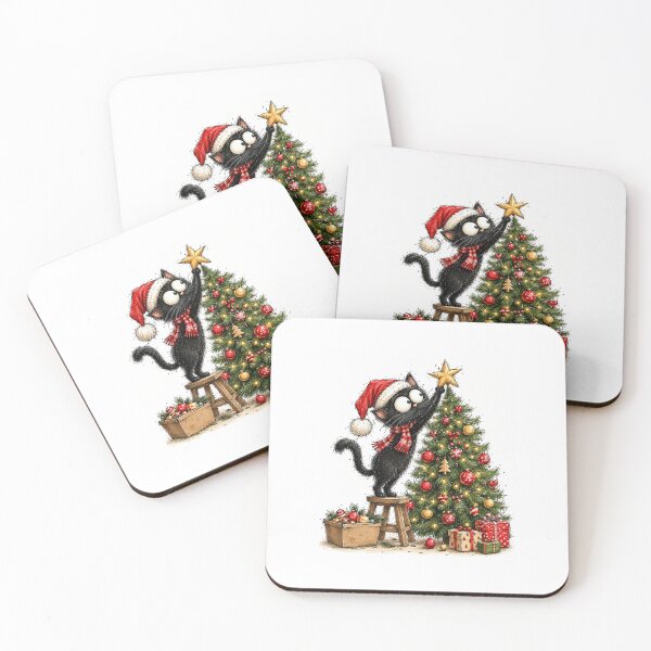 Item preview, Black Cat Decorating Christmas Tree designed and sold by mayatA-rt.