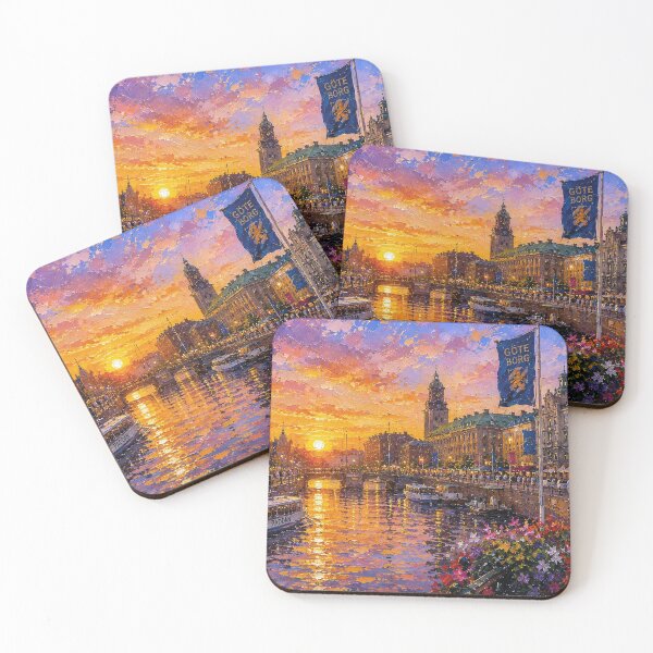 Item preview, Göteborg by night painting, Sweden – an artwork of this beautiful Scandinavian city. designed and sold by GalleryKauffeld.