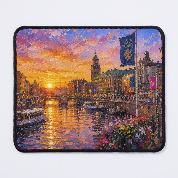 Item preview, Göteborg by night painting, Sweden – an artwork of this beautiful Scandinavian city. designed and sold by GalleryKauffeld.