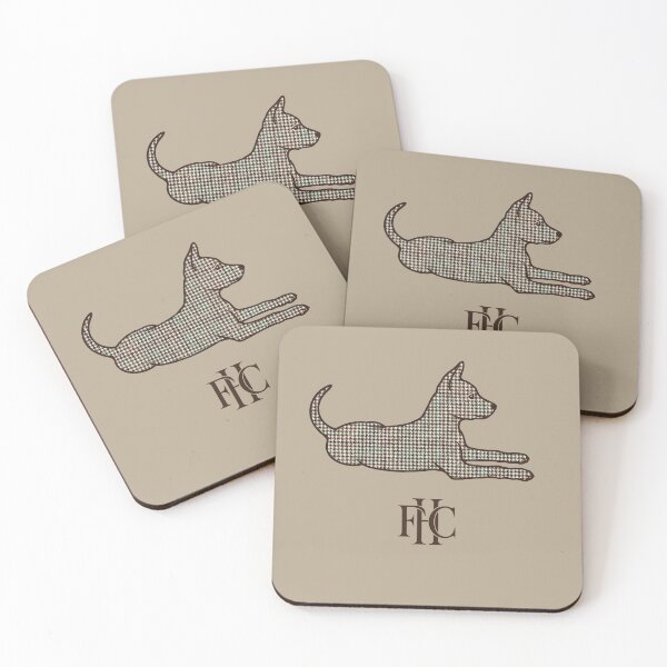 Item preview, Finley Holmes Heritage Hound - Beige Brown Houndstooth Tartan with FHC Monogram designed and sold by Finley Holmes The Country Hound.