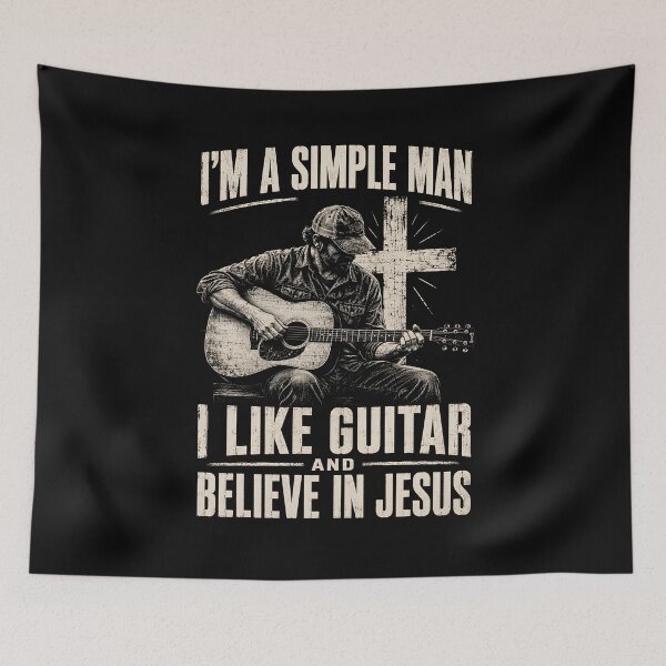 Item preview, I'm A Simple Man I Like Guitar and Believe in Jesus designed and sold by a-turner-paint.