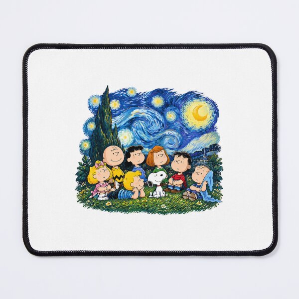 Item preview, Snoopy and the Peanuts Gang Under a Starry Night Sky Illustration designed and sold by sKetch Art.co.