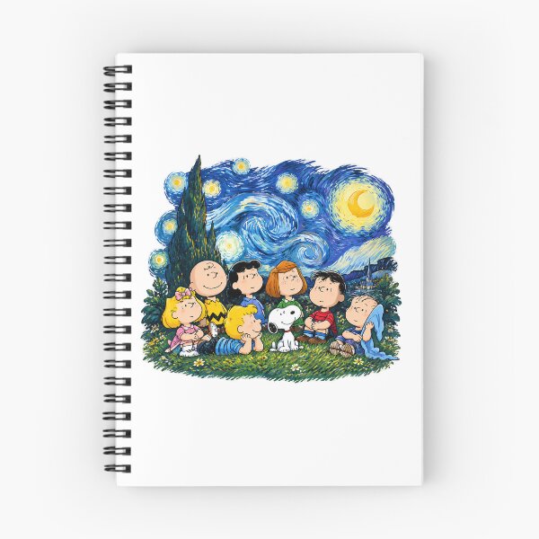 Item preview, Snoopy and the Peanuts Gang Under a Starry Night Sky Illustration designed and sold by sKetch Art.co.