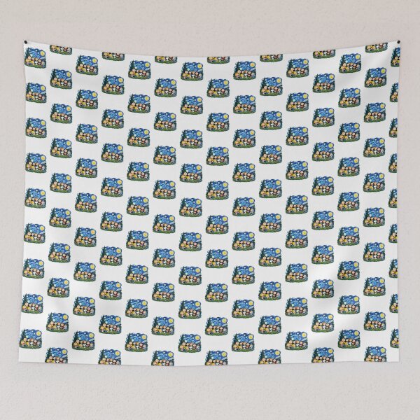 Item preview, Snoopy and the Peanuts Gang Under a Starry Night Sky Illustration designed and sold by sKetch Art.co.