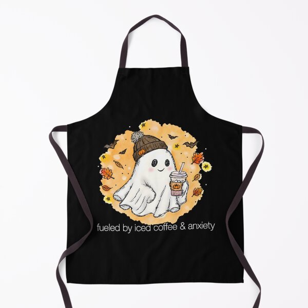 Item preview, Fueled By Iced Coffee & Anxiety Ghost Holding Iced Coffee Halloween designed and sold by NancyxEasSHOP.