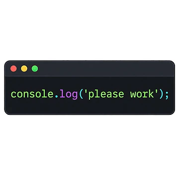 Artwork thumbnail, Console Log Please Work JavaScript Programmer Sticker by CreativeHymms